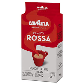 Lavazza Qualità Rossa 20-pack box back panel, great value for daily brewing.