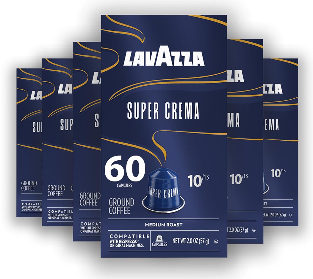 Lavazza Super Crema aluminum capsules packshot showing convenient at-home espresso option