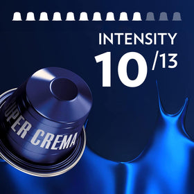 Lavazza Super Crema beans view showcasing Arabica and Robusta multi-origin blend