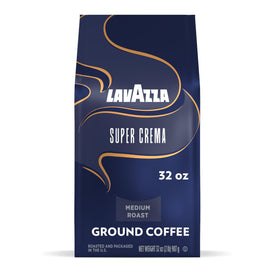 Lavazza Super Crema ground coffee bag 32oz for rich espresso