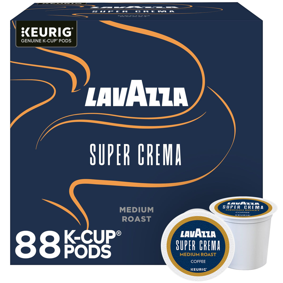 Lavazza Super Crema box packaging showing the four 22 count packs