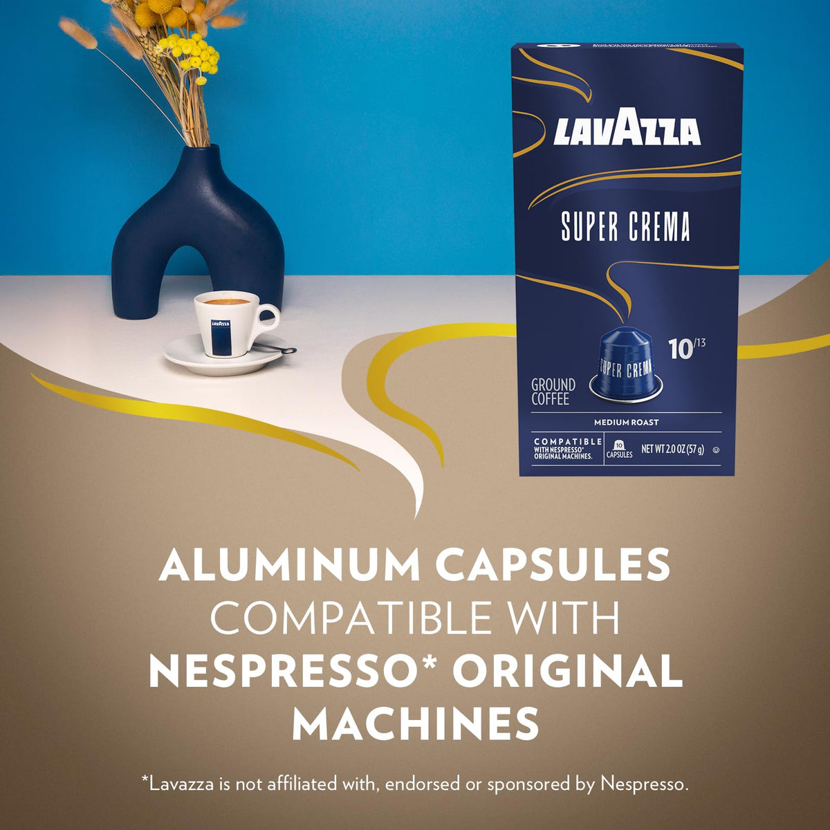Lavazza Super Crema crema shot in cup emphasizing creamy texture