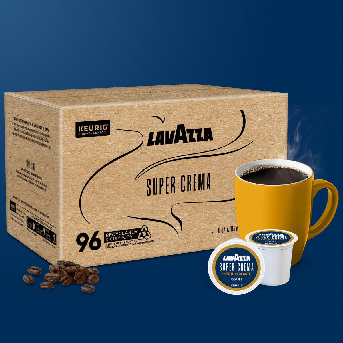 Pour of Lavazza Super Crema espresso crema silky texture for milk-based drinks