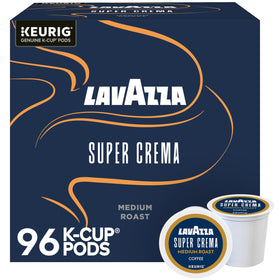 Lavazza Super Crema K-Cup pods box-front for quick espresso at home