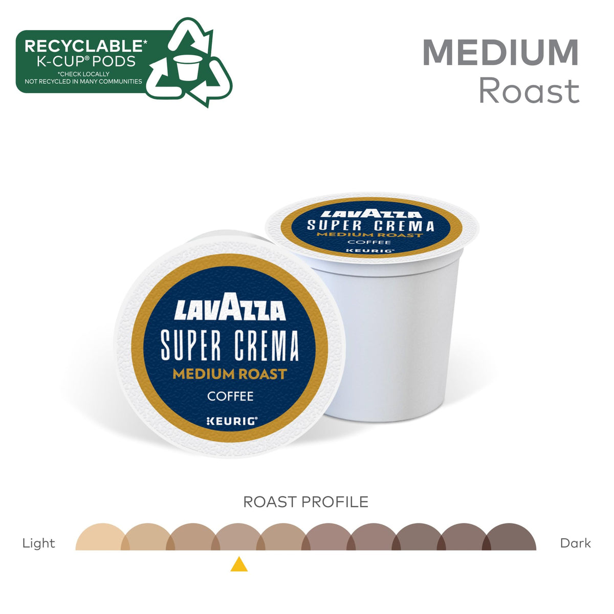 Close-up of Lavazza Super Crema pod showing creamy crema texture