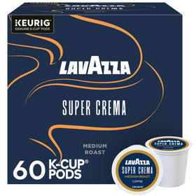 Lavazza Super Crema K-Cup pods front view showing inviting aroma