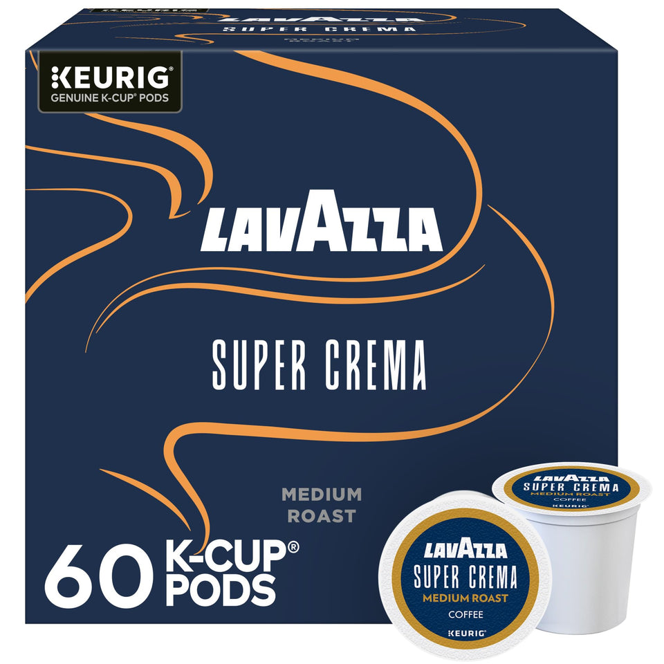 Lavazza Super Crema K-Cup pods front view showing inviting aroma