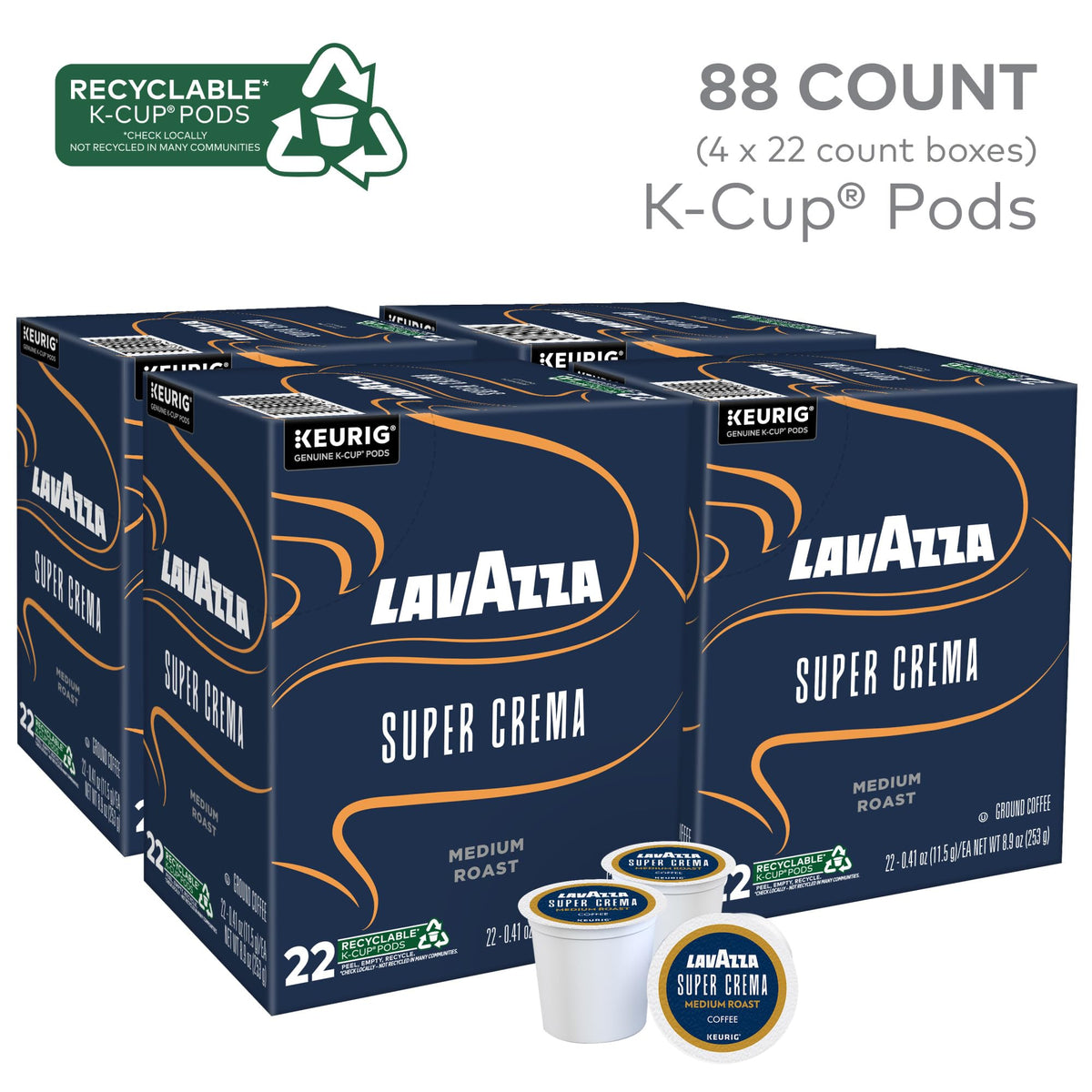Lavazza Super Crema pod close up highlighting creamy texture