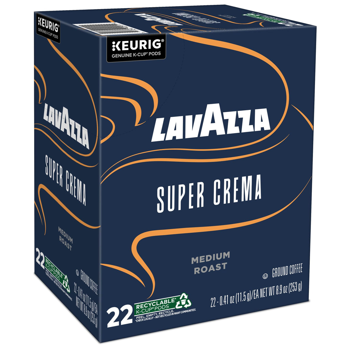 Lavazza Super Crema recyclable K Cup pod compatible where allowed