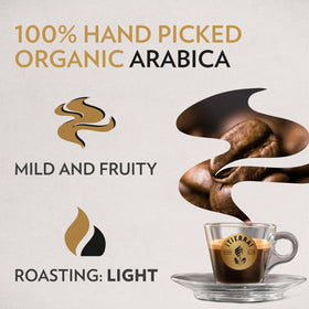 Espresso shot of Lavazza Tierra Organic with a smooth, balanced profile