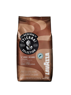 Lavazza Tierra! whole bean coffee in a 2.2 lb bag for busy mornings.