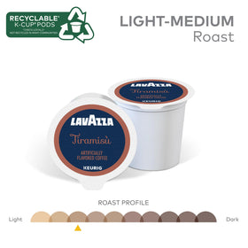 Pouring Lavazza Tiramisù into a mug highlights cocoa notes