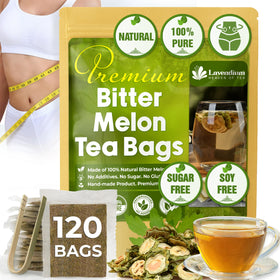 Lavendium bitter melon tea bags in eco-friendly packaging for a pure brew.