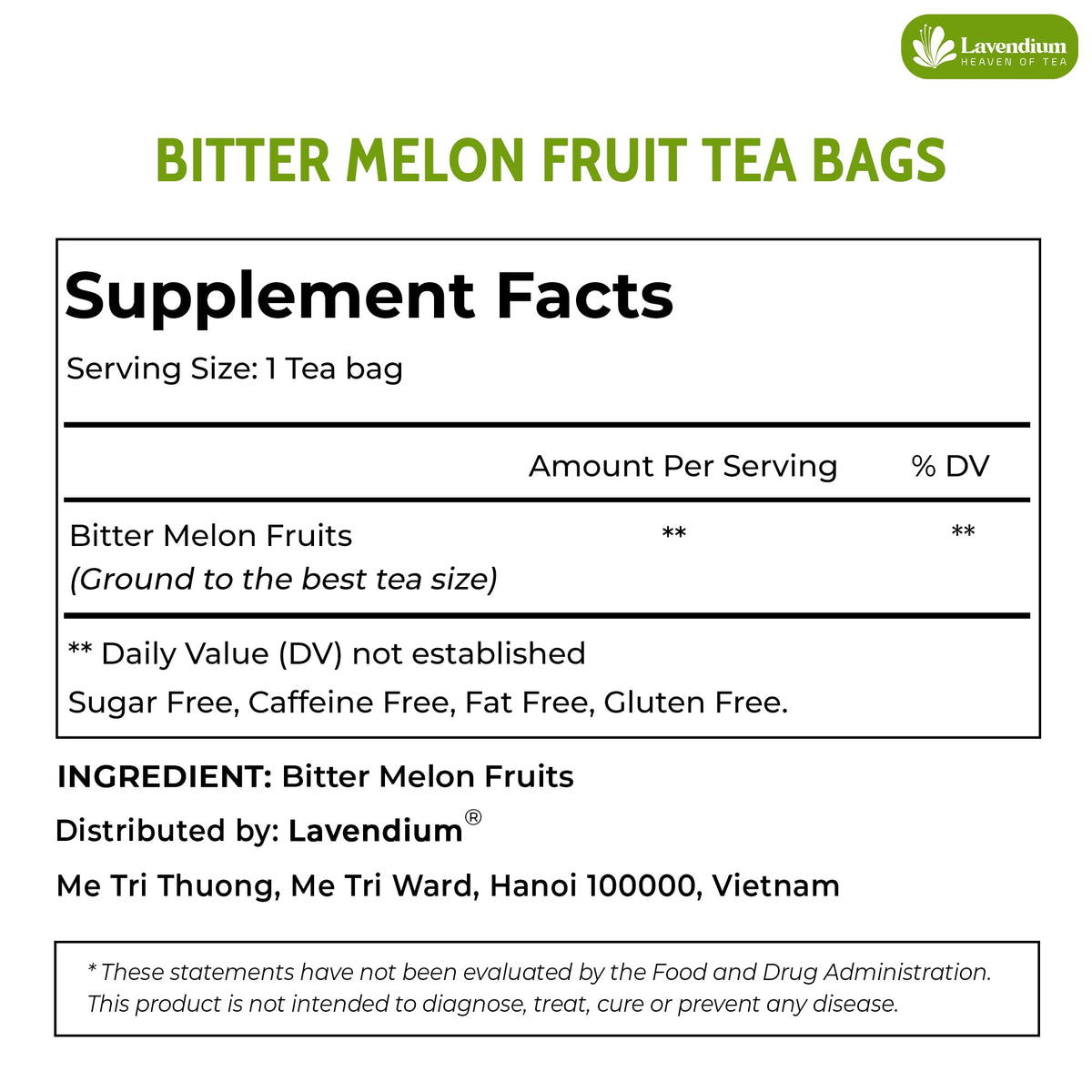 Lavendium caffeine-free, sugar-free, vegan-friendly blend ideal for evenings.