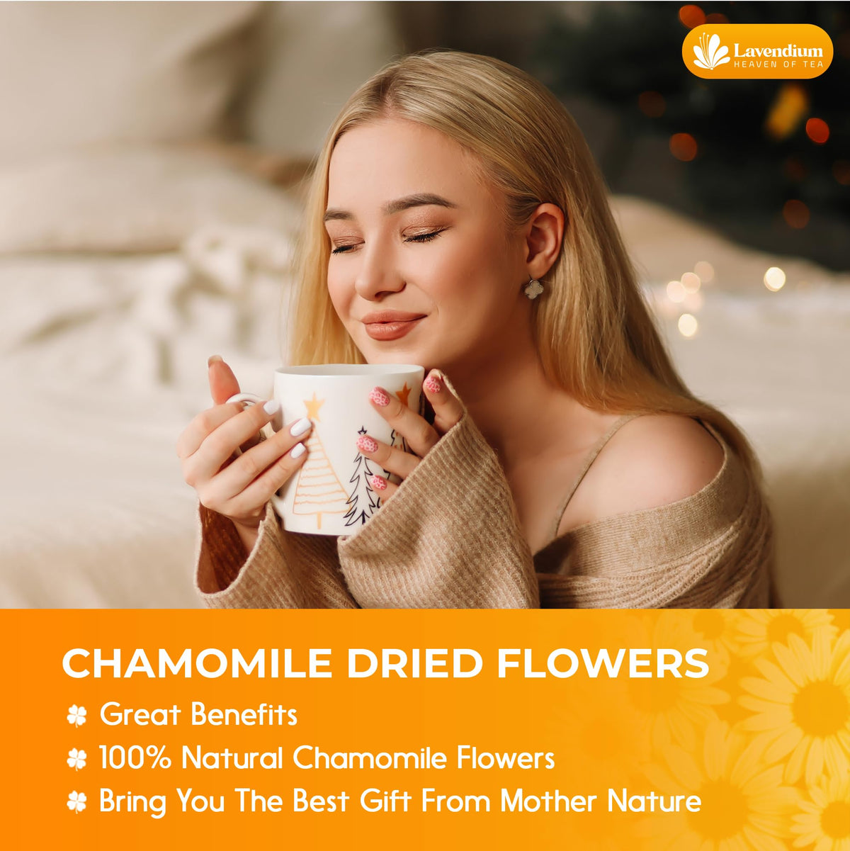 Lavendium vegan-friendly chamomile blooms, ideal for herbal blends and tea.