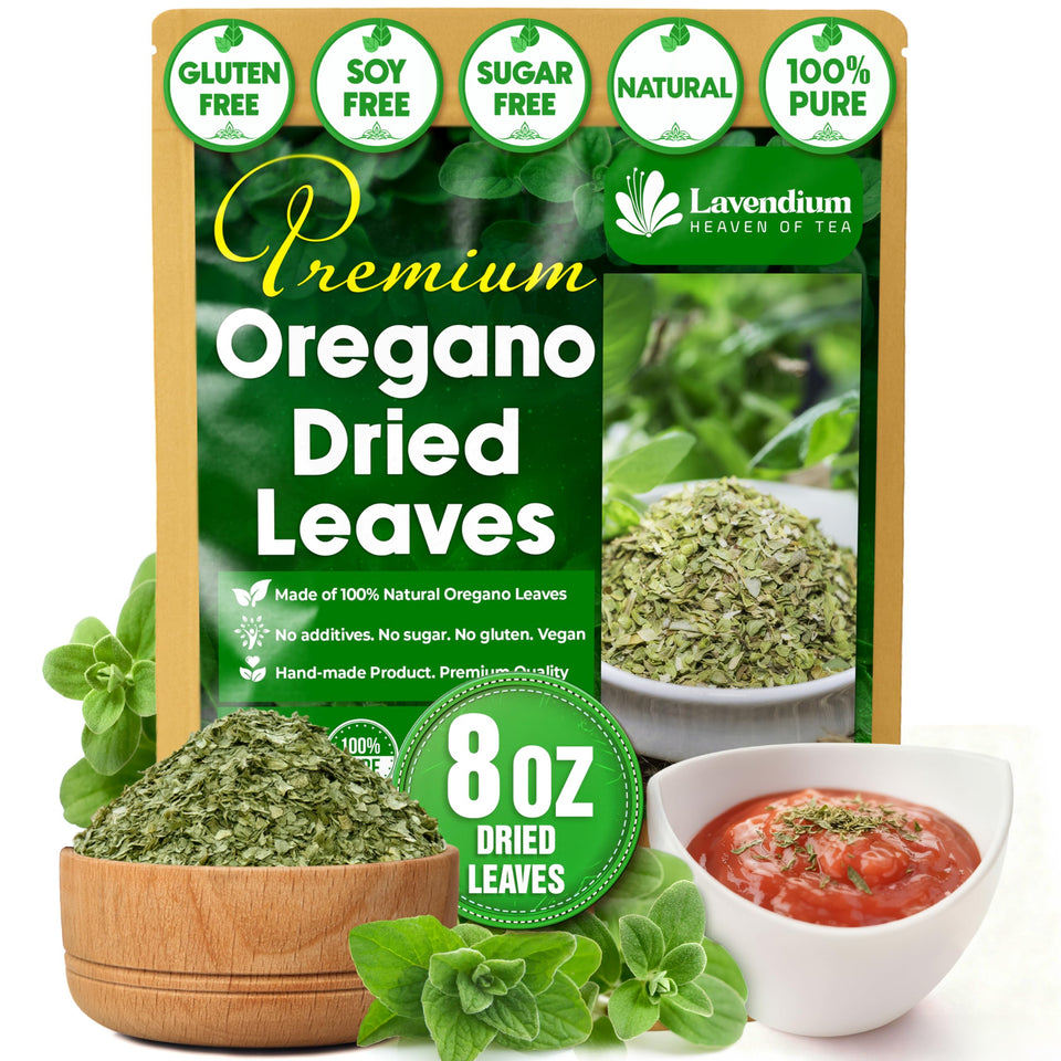 Lavendium oregano leaves in resealable bag for sauces and pizza.