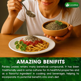Lavendium parsley kitchen scene emphasizing everyday cooking versatility.