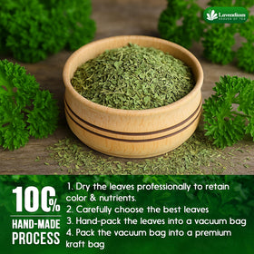 Lavendium parsley in a marination bowl for flavorful marinades.