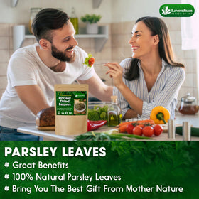 Lavendium parsley packaging label showcasing quality and purity.