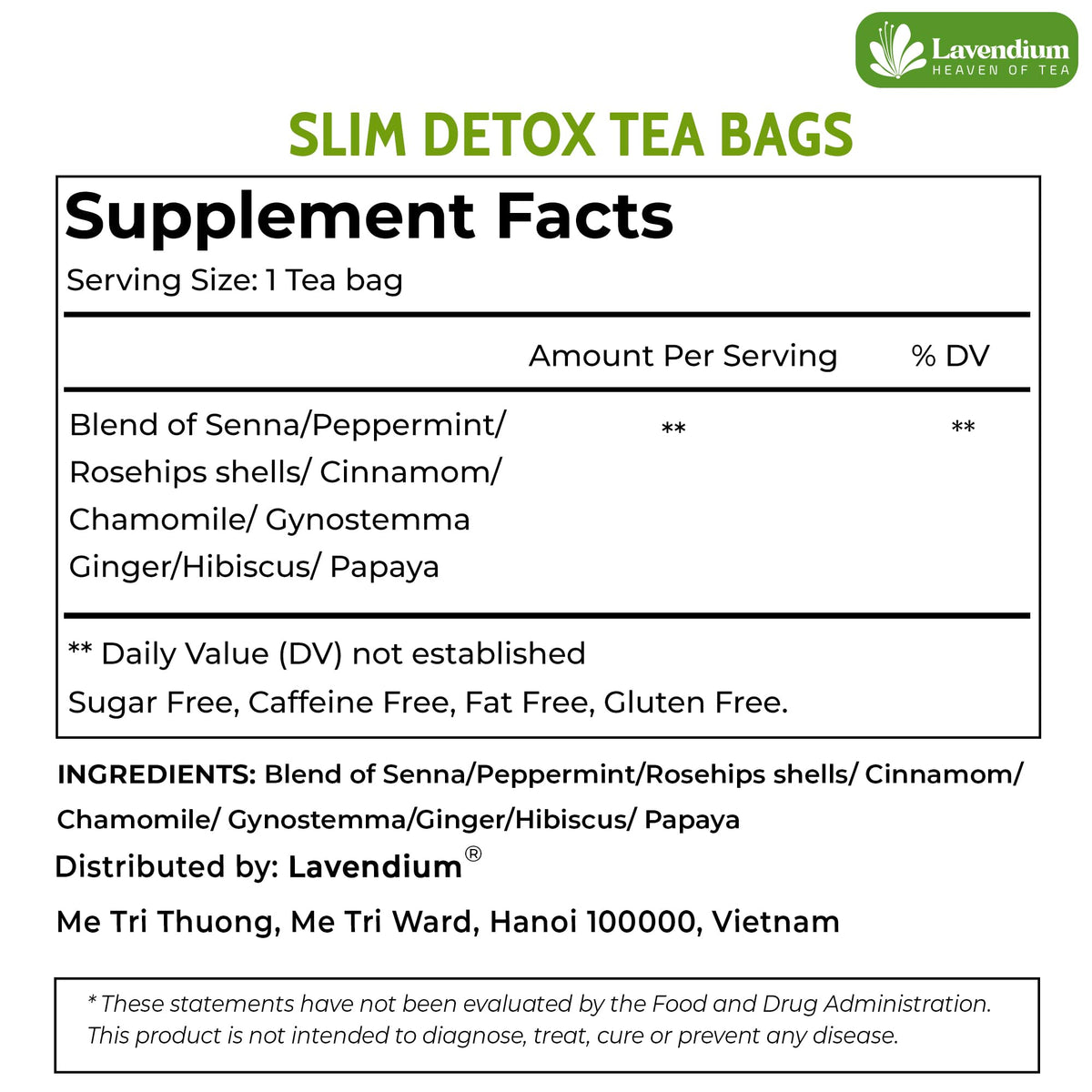 Chamomile aromas enhance Lavendium SIimming Detox Tea experience