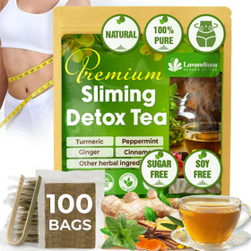 Lavendium SIimming Detox Tea packaging in eco-friendly materials for mindful brewing