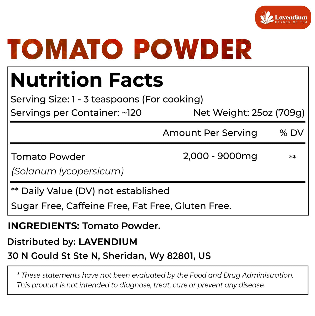 Lavendium tomato powder measuring scoop demonstrating easy measuring.