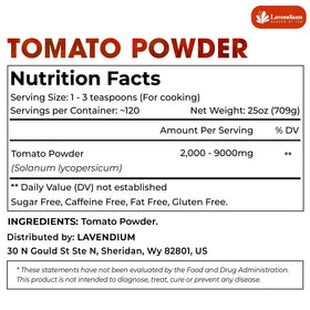 Lavendium tomato powder measuring scoop demonstrating easy measuring.