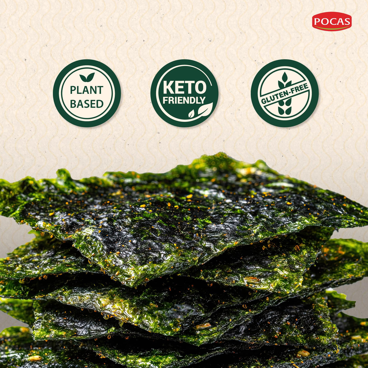 Laverland Crunch seaweed snack closeup for on-the-go snacking