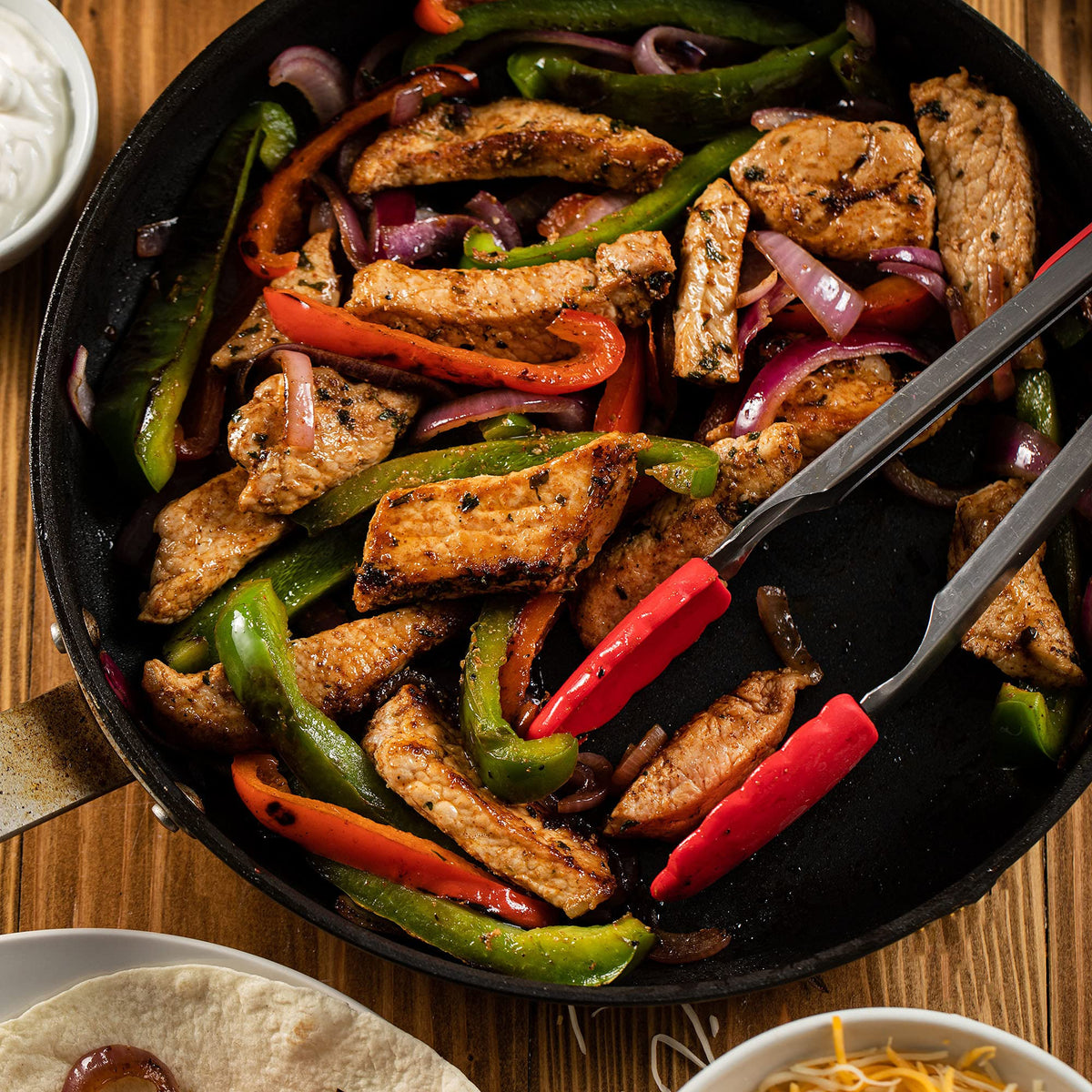 Lawry's Chicken Fajitas Spices ingredients closeup highlights paprika, garlic, and cumin