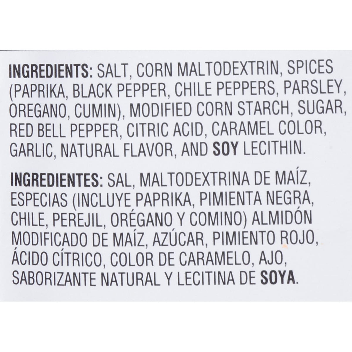 Lawry's Chicken Fajitas Spices jar detail compares sizes for family-friendly cooking