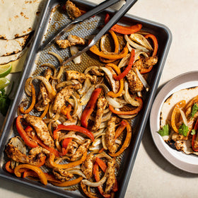 Lawry's Chicken Fajitas Spices seasoning with vegetables ready for quick fajitas