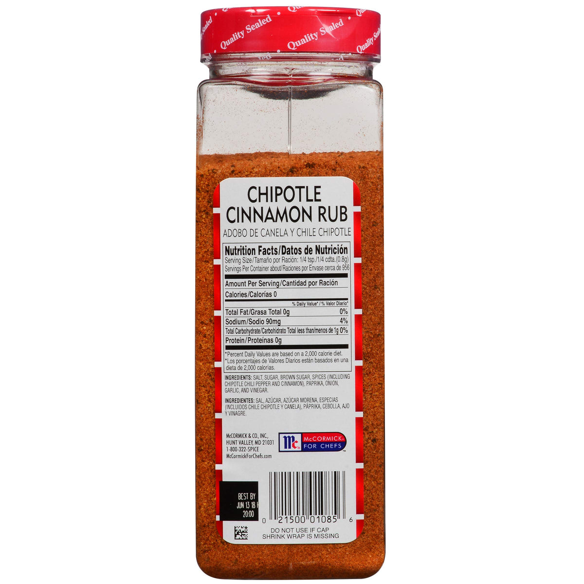 Lawry's Chipotle Cinnamon Rub 27 oz bottle front ready-to-use spice blend