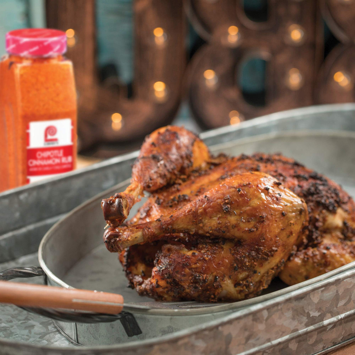 Lawry's Chipotle Cinnamon Rub spoon-dispense shows convenient bulk seasoning option for chefs
