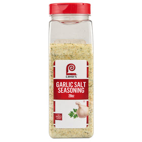 Lawry's garlic salt with parsley bottle adds aroma to meals.