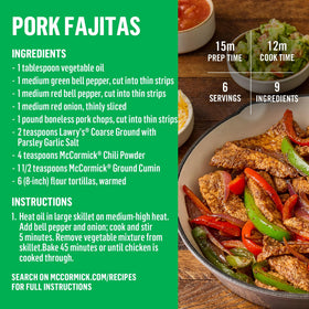 Lawry's Coarse Ground Parsley Garlic Salt table spread, tasty finishing touch
