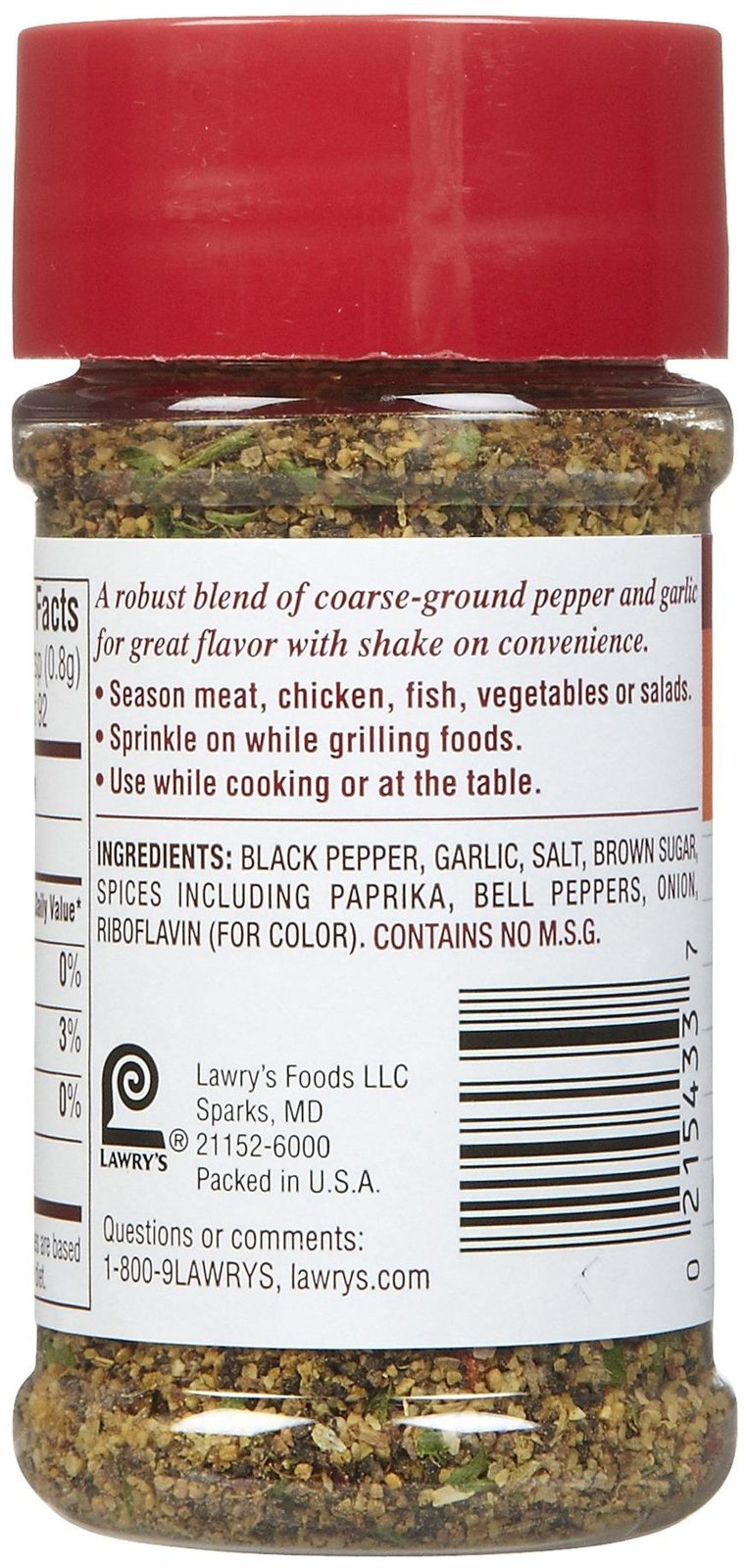 Dish with Lawry's Garlic Pepper Coarse Ground Blend enhancing aroma and flavor.