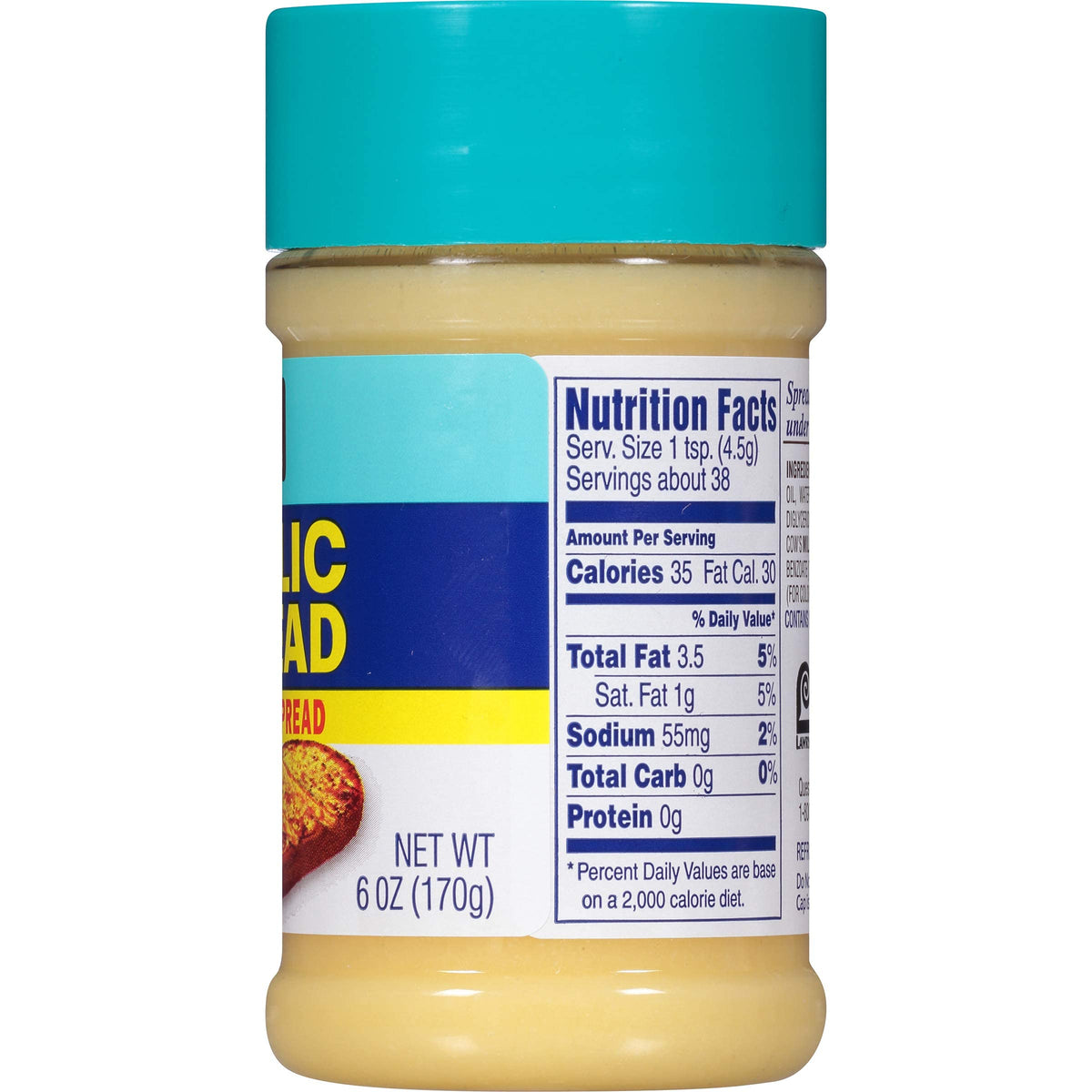 Lawry's Garlic Spread ingredients label showing savory blend.