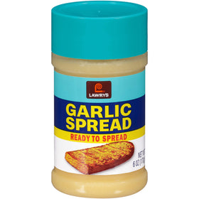 Lawry's Garlic Spread tub front for quick garlic bread flavor.