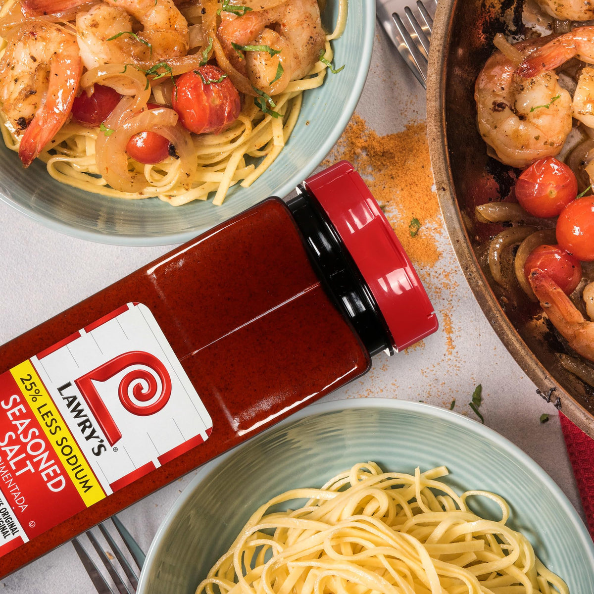 Pouring Lawry's over grilled chicken adds depth without overpowering saltiness.