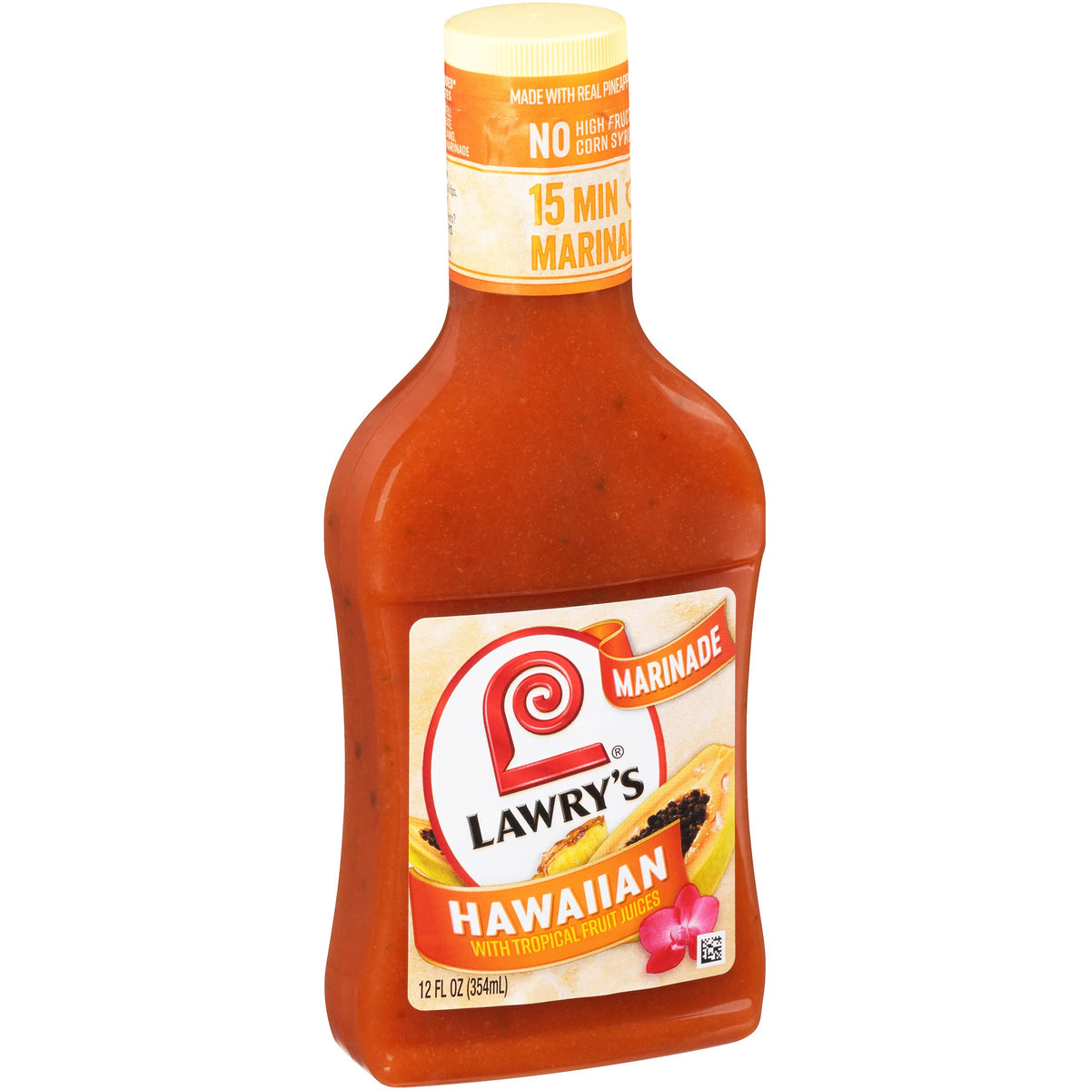 Lawry's Hawaiian Marinade bottle front highlights tropical flavors for juicy poultry.