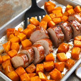 Lawry's Honey Bourbon marinade on pork ribs for a savory glaze.