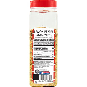 Lawry's Lemon Pepper bottle pour demonstrates easy dispensing for quick seasoning.