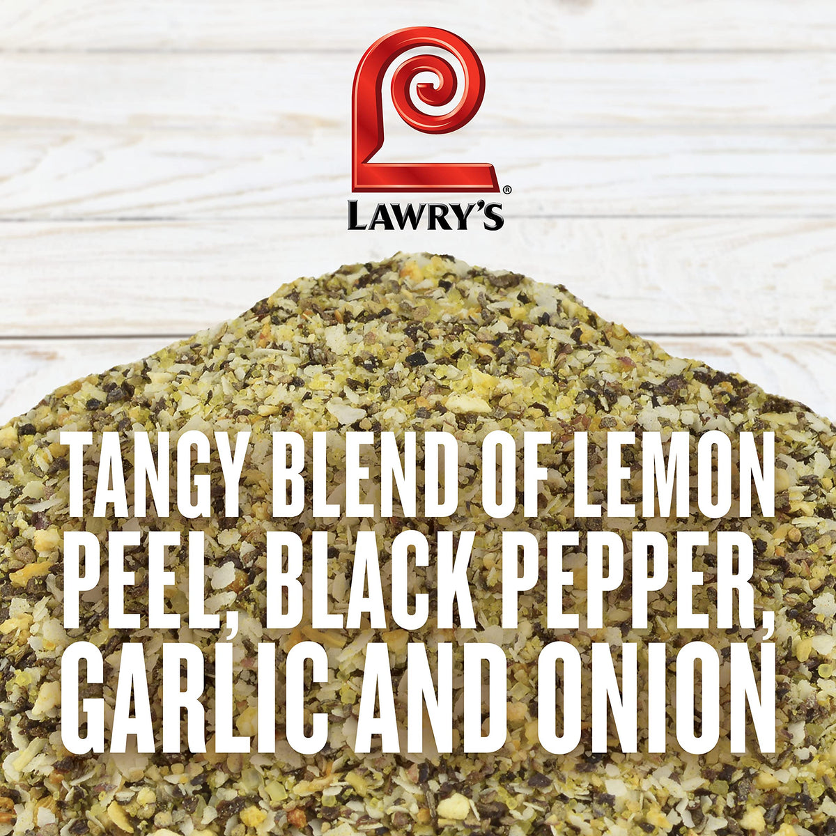 Lawry's Lemon Pepper ingredients label helps identify lemon, garlic and pepper notes.