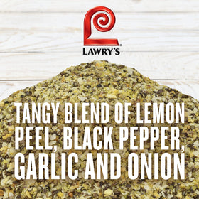 Lawry's Lemon Pepper ingredients label helps identify lemon, garlic and pepper notes.