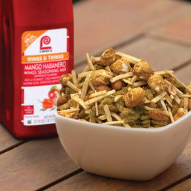 Lawry's Mango Habanero Wings Seasoning Mix on wings as a dry rub.