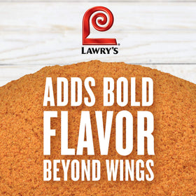 Lawry's Mango Habanero Wings Seasoning Mix with fries dish ready for serving.