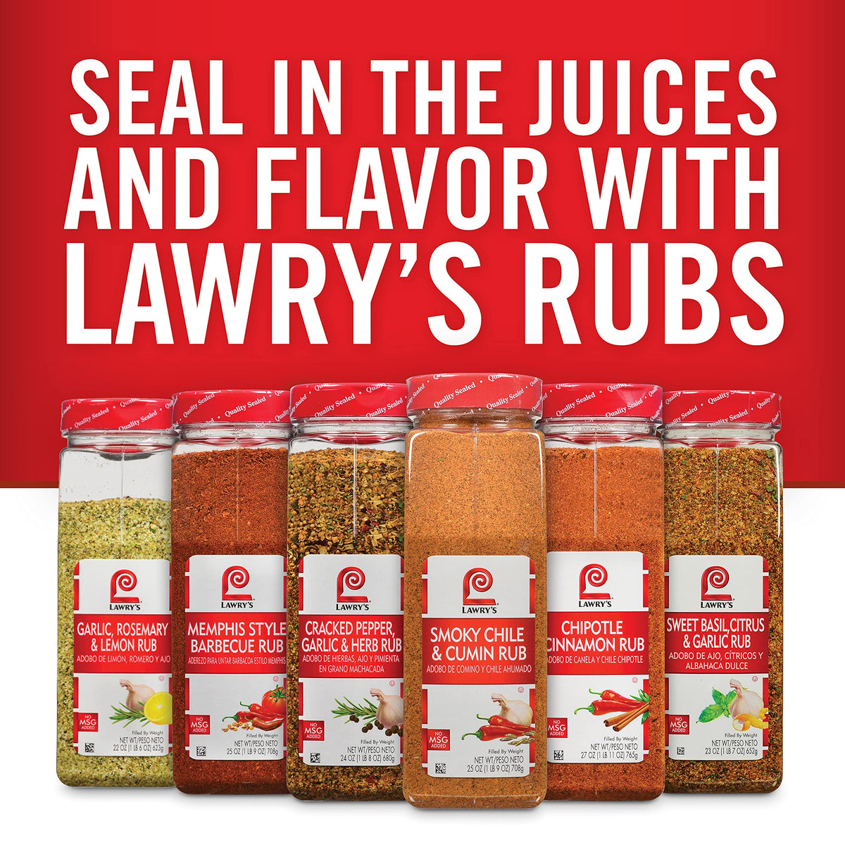 Dispensing cap on Lawry's Memphis Barbecue Rub for precise seasoning