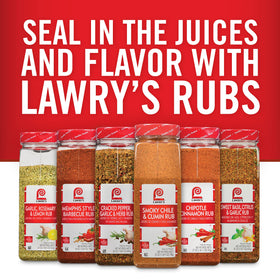 Dispensing cap on Lawry's Memphis Barbecue Rub for precise seasoning