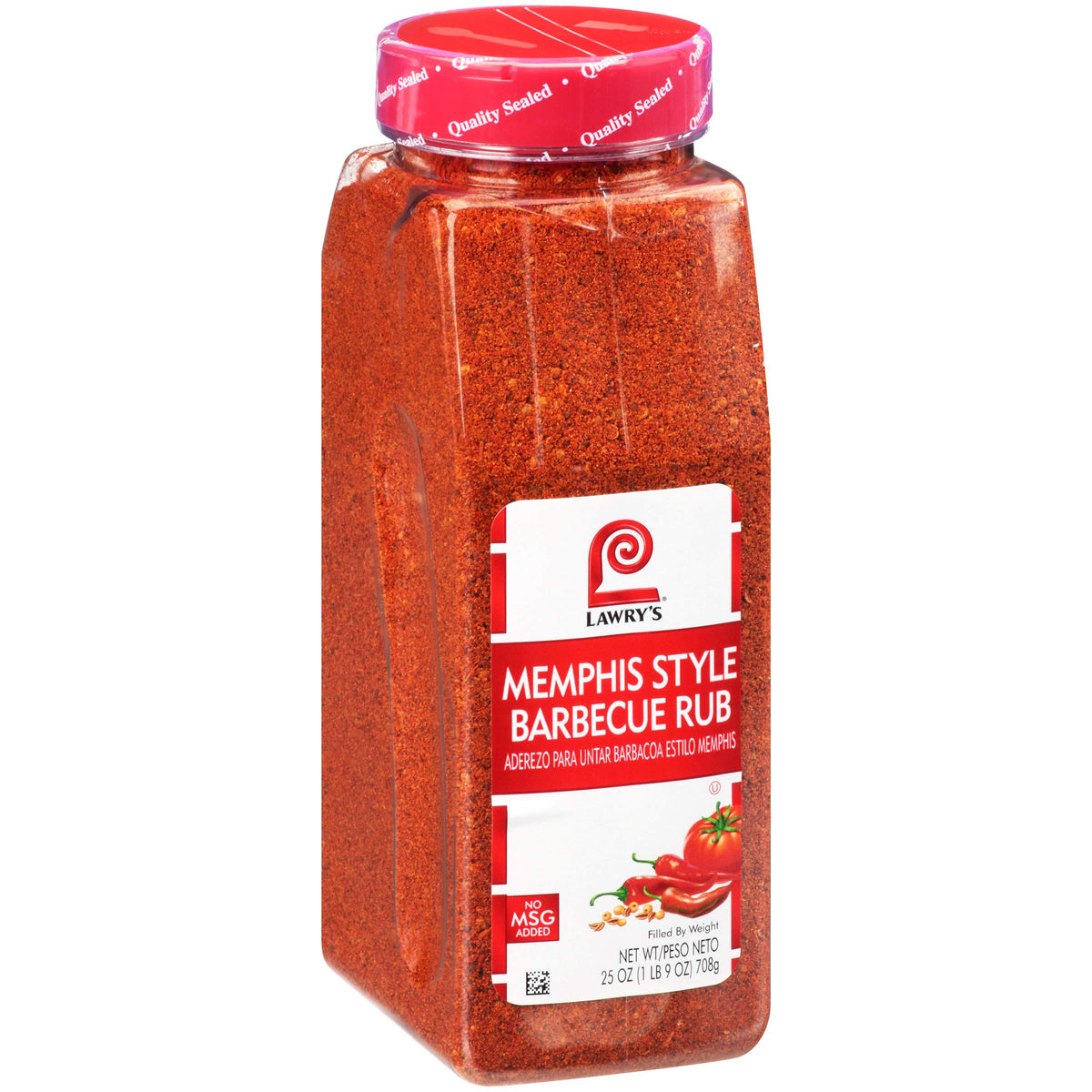 Lawry's Memphis Style Barbecue Rub 25 oz bottle ready for bulk kitchen use