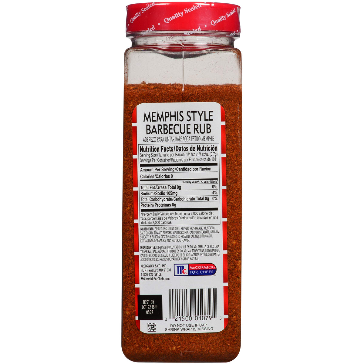 Close-up of Lawry's Memphis rub spices for flavor depth
